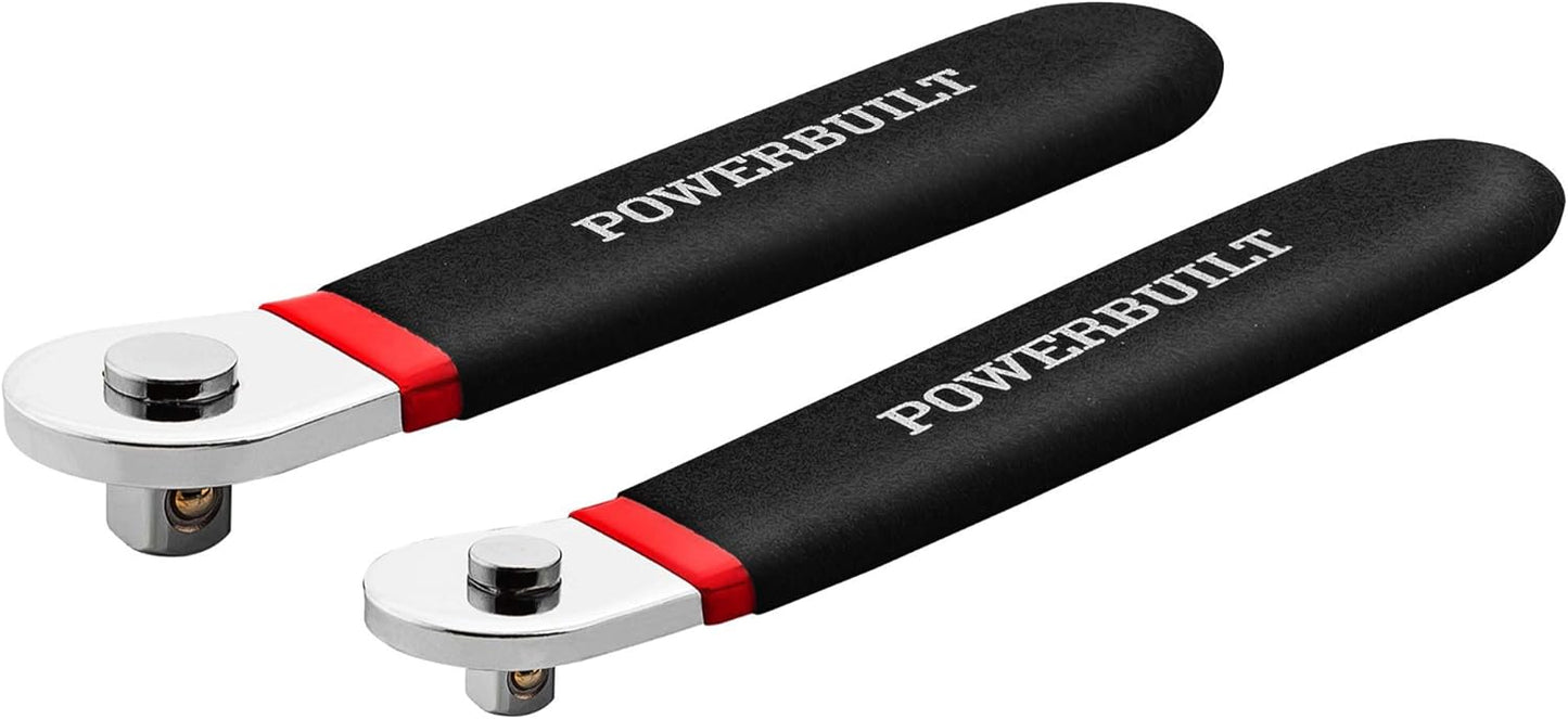 Powerbuilt 2 Piece Socket Levers. 1/4-Inch and 3/8-Inch Drive. Extra Low Profile. Non-Ratcheting. Boats. RV. Off Road Vehicle - 940009