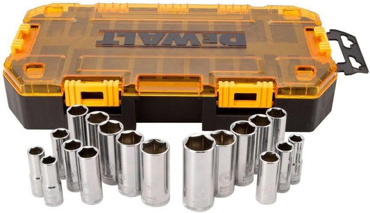 DEWALT DWMT73812 Tool Kit 3/8'' Drive Deep Socket Set. 20 Piece