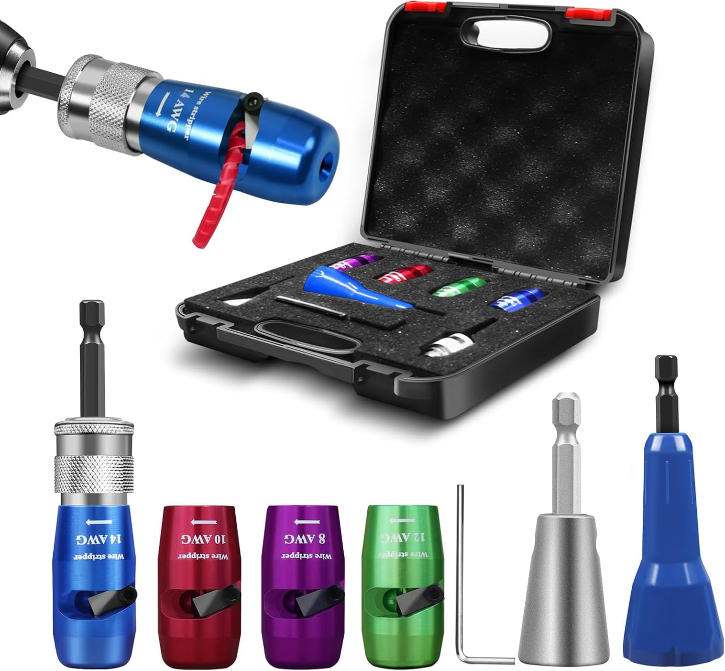 Wire Twister Tool for Drill. 8/10/12/14 AWG Gauge Electric Wire Stripper. Wire Twister Tool for Drill. Wire Stripper Tool for Drill. 2025 Upgrade Improve Work Efficiency 20 Times