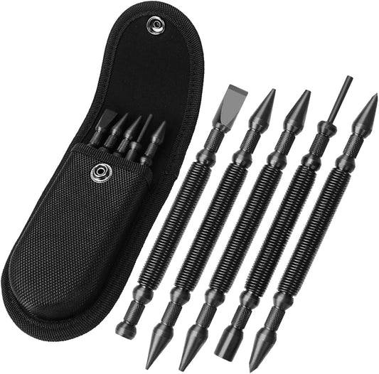 5-Piece Nail Setter Dual Head Nail Set & Dual Head Center Punch & Hinge Pin Remover Punch Set. Spring Loaded Center Hole Punch. Nail Setter Features 1/8-in. 3/32-in. 3/16-in. 1/16-in. 1/32-in