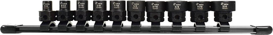 Astro Tools 78310 10-Piece 3/8 Drive Low Profile Nano Impact Sockets - SAE