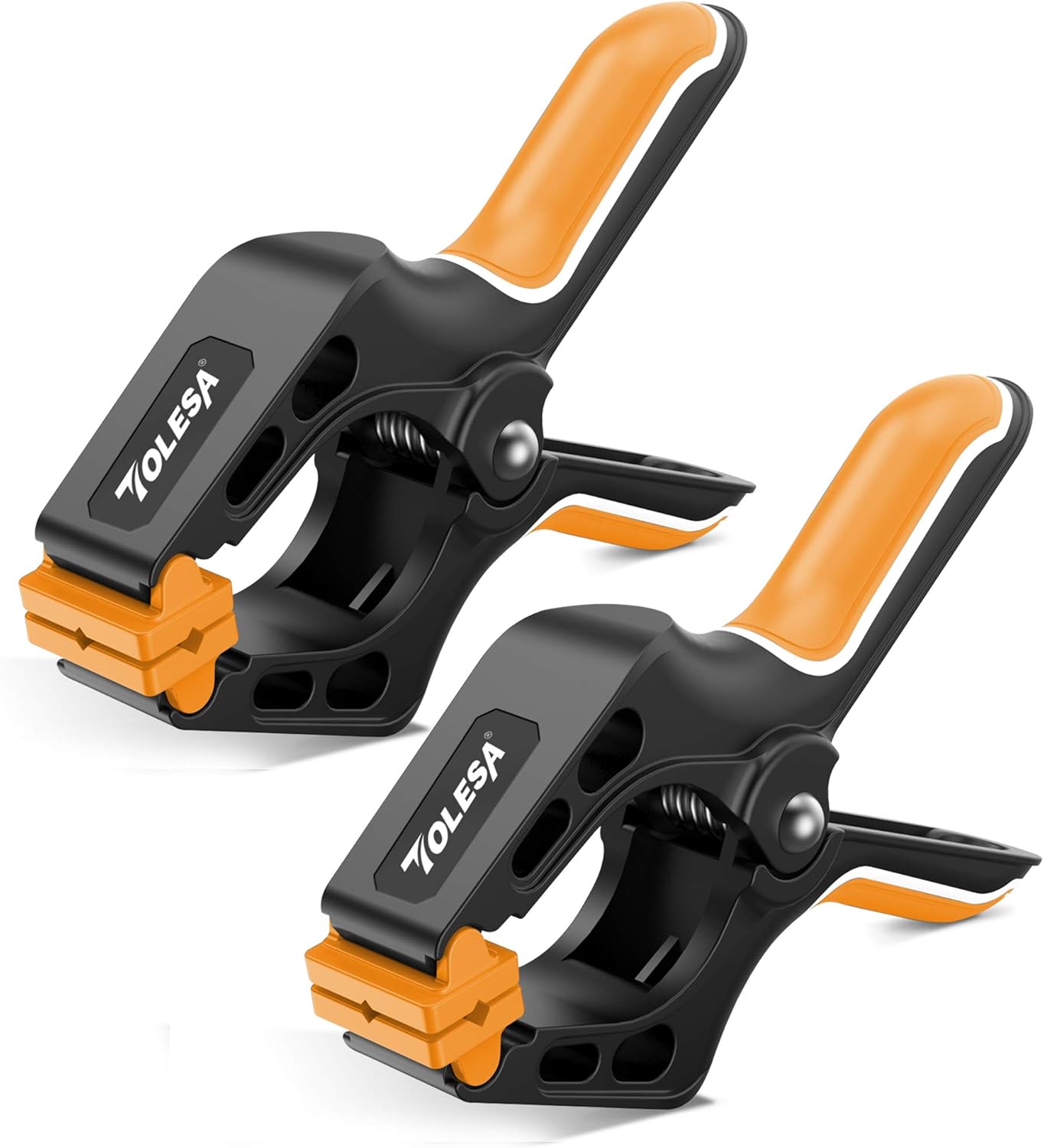 TOLESA Heavy Duty Spring Clamps 7 Inch 4 Pcs Large Wood Clamps with 30Lbs Powerful Clamping Force Deep Throat Nylon Clamps for Woodworking Photography Backdrop Household Use Cover Holding Wood Gluing